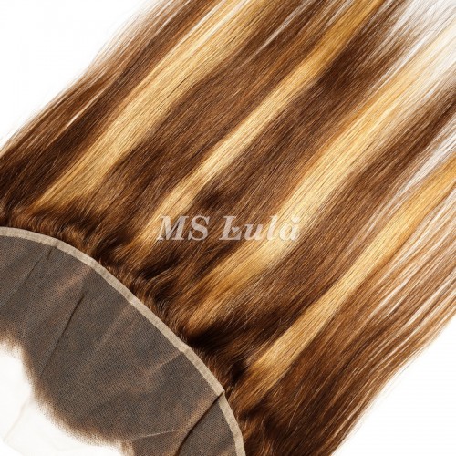 Straight #4/27 Highlight Virgin Human Hair 4x4 13x4 Transparent Lace Closure/Frontal | Human Hair Wig | Lace Front